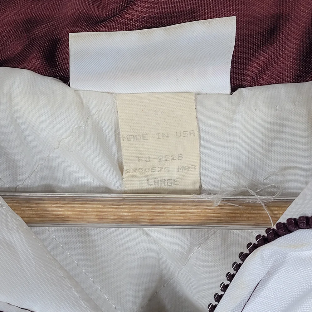 Hartwell Sports Jacket  Windbreaker 90s Maroon White Vtg Splash Pattern Retro L - Picture 6 of 7